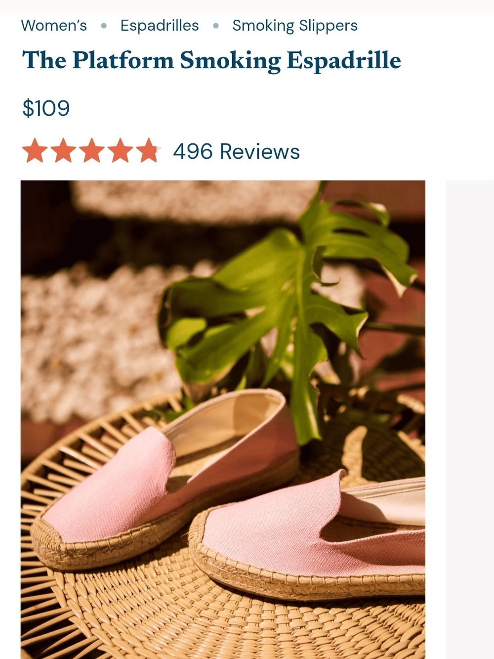Soludos Pink Canvas Platform Espadrille